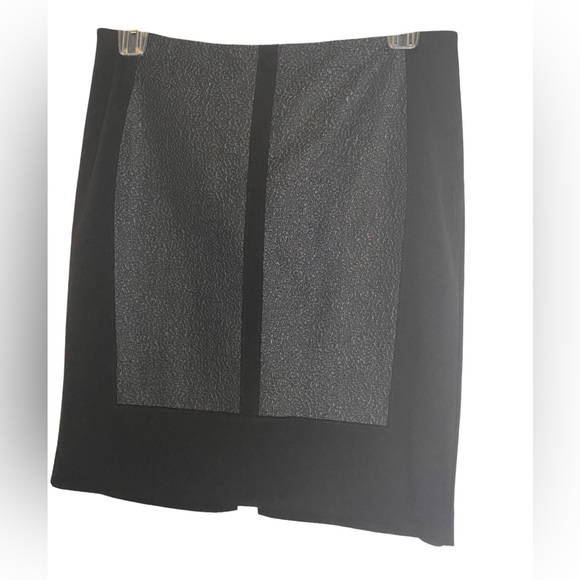 Tahari Black Panel Textured Mini Pencil Skirt Woman’s 10 - Picture 2 of 7